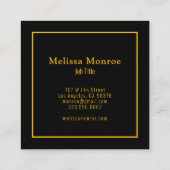 ユニーク植物赤い花と金ゴールドタイポグラフィ スクエア名刺 (裏面)