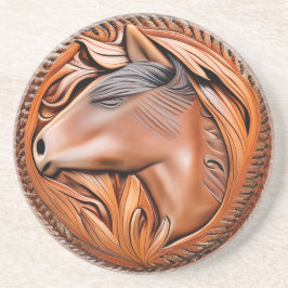 ユニーク模擬工具皮革馬頭石 コースター