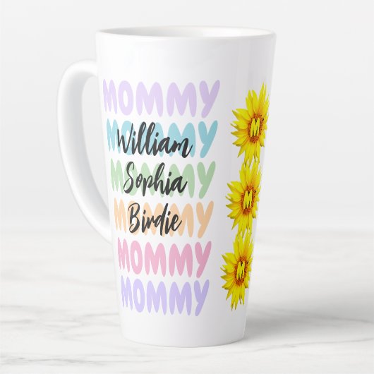 ユニーク母ギフト | モダンの子供の名前 カフェラテマグ (左アングル)