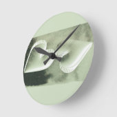 ユニーク水モダン色2銀ハート ラウンド壁時計 (傾斜)