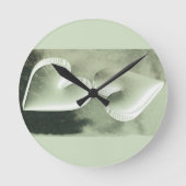 ユニーク水モダン色2銀ハート ラウンド壁時計 (正面)