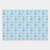 ユニーク水彩動物の模様 ラッピングペーパーシート (正面2)