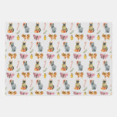 ユニーク水彩動物の模様 ラッピングペーパーシート (正面)