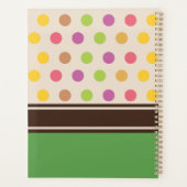 ユニーク点々のあるカラフルレトロ緑 プランナー手帳 (裏面)