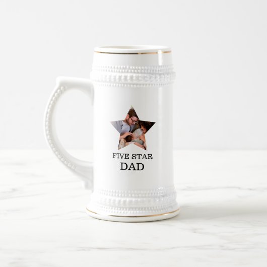 ユニーク父モダンの日5つ星パパ1写真 ビールジョッキ (左)