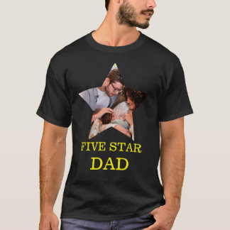 ユニーク父モダンの日5つ星パパ1写真 Tシャツ