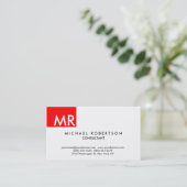 ユニーク独占的1グラム赤モダン白 名刺 (スタンド正面)