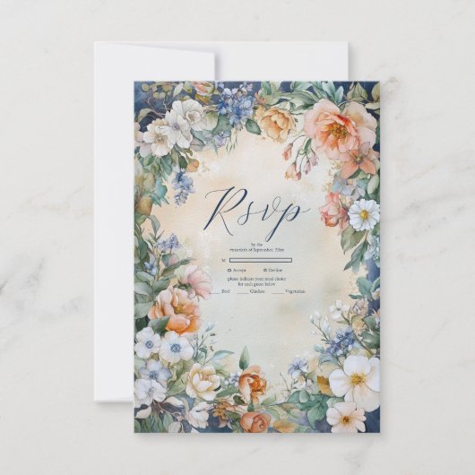 ユニーク王室のビクトリアンエレガ結婚ンス 出欠カード (正面)