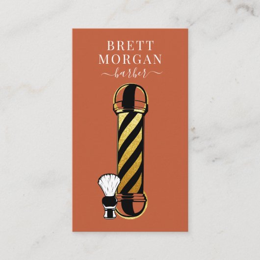 ユニーク理容師ポール理容師事業 名刺 (正面)