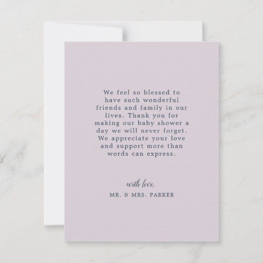 ユニーク男女兼用海をテーマにした赤ちゃんシャワー サンキューカード (裏面)