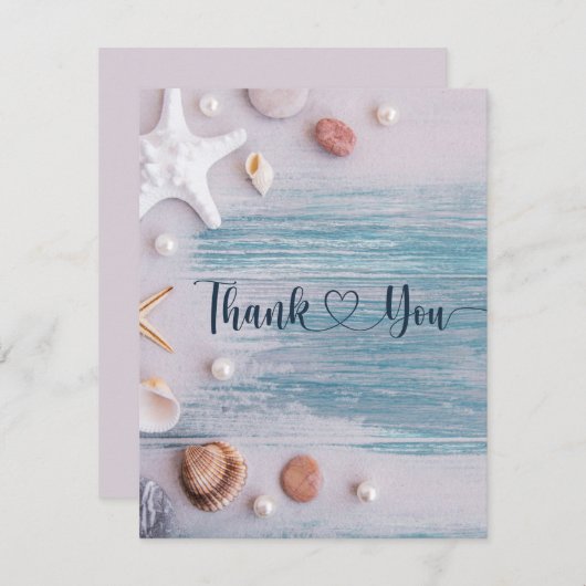 ユニーク男女兼用海をテーマにした赤ちゃんシャワー サンキューカード (正面/裏面)