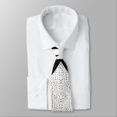 ユニーク白点々のある黒のスティプルモダン ネクタイ (タイ)