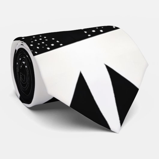 ユニーク白点々のある黒のスティプルモダン ネクタイ (ロール)