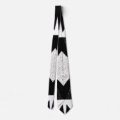 ユニーク白点々のある黒のスティプルモダン ネクタイ (裏面)