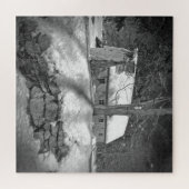 ユニーク白黒の納屋 ジグソーパズル (横)