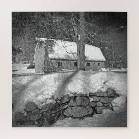 ユニーク白黒の納屋 ジグソーパズル (縦)