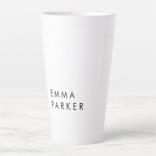 ユニーク白黒トレンディー名の追加 カフェラテマグ (正面)