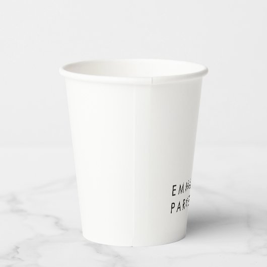 ユニーク白黒トレンディー名の追加 紙コップ (右)