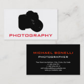 ユニーク目隠し白黒赤写真 名刺 (正面/裏面)