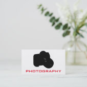 ユニーク目隠し白黒赤写真 名刺 (スタンド正面)