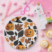ユニーク秋不気味ハロウィーンパンプキンカービング ペーパープレート (パーティー)