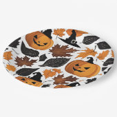 ユニーク秋不気味ハロウィーンパンプキンカービング ペーパープレート (アングル)
