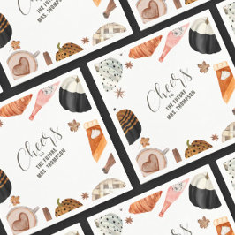 ユニーク秋色彩の鮮やかパンプキンスブライダルシャワーブランチ スタンダードカクテルナプキン