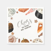 ユニーク秋色彩の鮮やかパンプキンスブライダルシャワーブランチ スタンダードカクテルナプキン (正面)