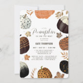 ユニーク秋色彩の鮮やかリトルカンプキンベイビーシャワー 招待状 (正面)