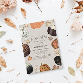 ユニーク秋色彩の鮮やかリトルカンプキンベイビーシャワー 招待状