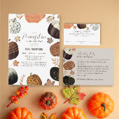 ユニーク秋色彩の鮮やかリトルカンプキンベイビーシャワー 招待状