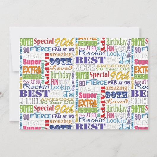 . .ユニーク第90回誕生日パーティーの特別贈り物 招待状 (裏面)