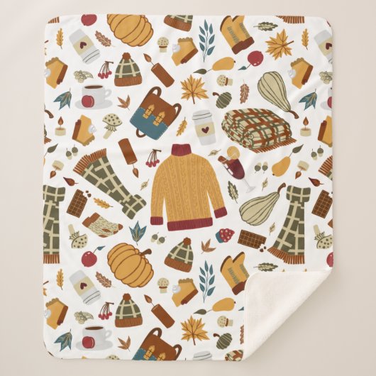 ユニーク紅葉ハーベストオータムカボチャ シェルパブランケット (正面)
