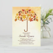 ユニーク紅葉傘ブライダルシャワー招待状 招待状 (スタンド正面)