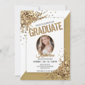 ユニーク紙吹雪きらめく誕生日大学院写真 招待状 (正面)