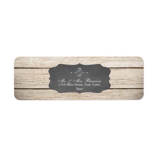 ユニーク素朴メイスン結婚ジャーの/ブライダルシャワー ラベル (正面)