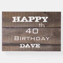 ユニーク素朴モダン生誕パーソナライズされた生日 ゲストブック