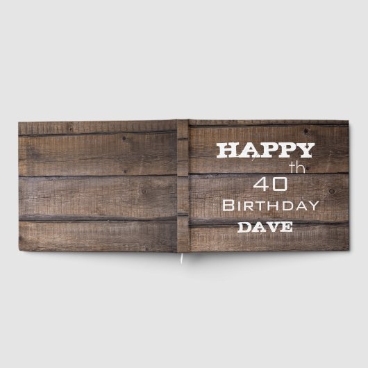 ユニーク素朴モダン生誕パーソナライズされた生日 ゲストブック (全面)