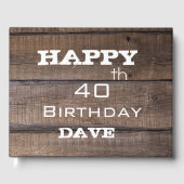 ユニーク素朴モダン生誕パーソナライズされた生日 ゲストブック (正面)