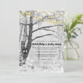 ユニーク素朴冬ツリーライト結婚式招待状 招待状 (スタンド正面)