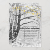 ユニーク素朴冬ツリーライト結婚式招待状 招待状 (正面/裏面)