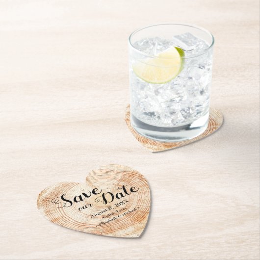 ユニーク素朴木スライス結婚のカスタム ペーパーコースター (インサイチュ)