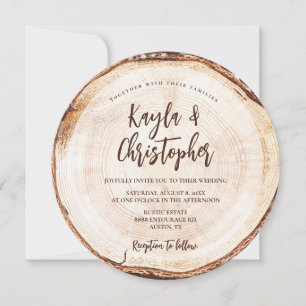 ユニーク素朴結婚木の樹皮カスタム法 招待状