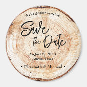 ユニーク素朴結婚木の樹皮カスタム管 マグネット (正面)