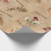 ユニーク素朴花びら乾花レトロスタイル ラッピングペーパー (角)