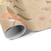 ユニーク素朴花びら乾花レトロスタイル ラッピングペーパー (ロールコーナー)