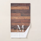 ユニーク素朴Brick Pattern Monogram名カスタム式 バスタオルセット (ハンドタオル)