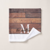 ユニーク素朴Brick Pattern Monogram名カスタム式 バスタオルセット (ウォッシュタオル)