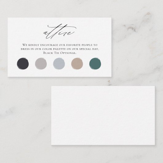 ユニーク結婚のゲストドレスコード エンクロージャーカード (正面/裏面)