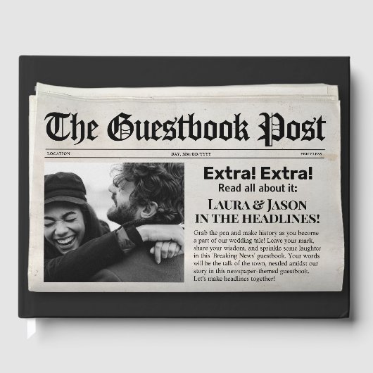 ユニーク結婚グエストブックブラックスタイル ゲストブック (正面)